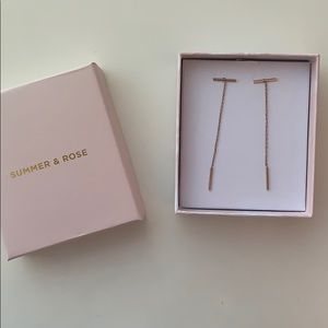Summer and Rose bar chain earrings